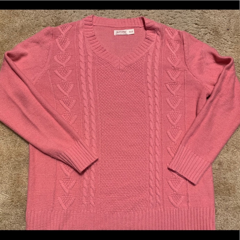 Women’s Faded Glory pink cable knit sweater